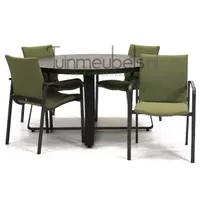 Tuinstoel Anzio dining forest green met braga 140 cm rond