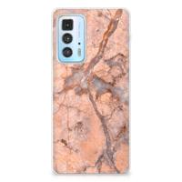 Motorola Edge 20 Pro | TPU | Siliconen hoesje | Marmer Oranje