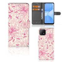 OPPO A73 5G Hoesje Pink Flowers OPPO A73 5G Hoesje Pink Flowers
