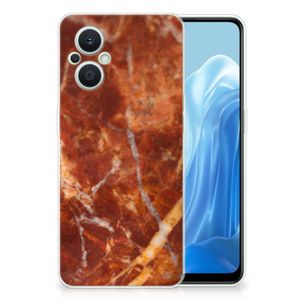 OPPO Reno8 Lite TPU Siliconen Hoesje Marmer Bruin