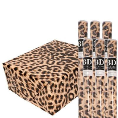 Cadeau Inpakpapier in originele pantervel print - 6x - bruin - 200 x 70 cm - 70 grams - inpakken