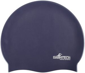 SwimTech badmuts siliconen one size marineblauw