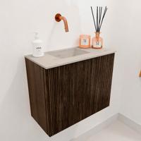 Toiletmeubel Mondiaz Joya Dlux | 50 cm | Meubelkleur Walnut | Faye wastafel Opalo Wasbak Links | Zonder kraangat(en) Toiletmeubel Mondiaz Joya Dlux | 50 cm | Meubelkleur Walnut | Faye wastafel Opalo Wasbak Links | Zonder kraangat(en)