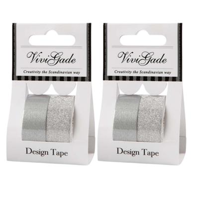 Washi tape siertape / plakband set - zilver glitter - 4x rollen - 7m / 10m - scrapbooking Washi tape siertape / plakband set - zilver glitter - 4x rollen - 7m / 10m - scrapbooking