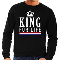 Zwart King for life sweater voor heren - thumbnail