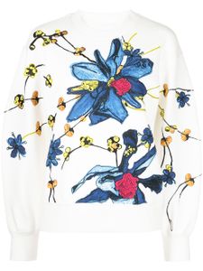 Jason Wu Collection pull à fleurs - Blanc