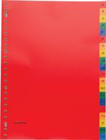 Pergamy tabbladen, ft A4, 23-gaatsperforatie, PP, geassorteerde kleuren, A-Z - thumbnail