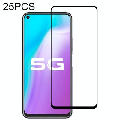 Voor Vivo Y70s 25 PCS Full Glue Full Screen Tempered Glass Film