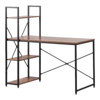 Bureau met plank EDM 75196 Zwart Hout Metaal 121 x 120 x 64 cm