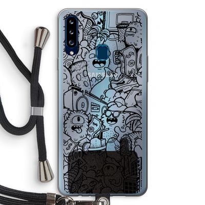 Vexx Black City : Samsung Galaxy A20s Transparant Hoesje met koord