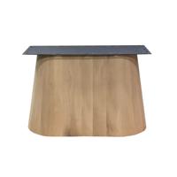 Eiken houten kegel tafelpoot ovaal conisch 113 cm en hoogte 73 cm