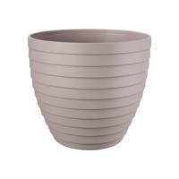 Bloempot/plantenpot Florenzia - taupe - kunststof - D18 x H16 cm - voor buiten/binnen