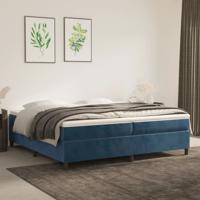 Bedframe zonder matras 200x200 cm fluweel donkerblauw