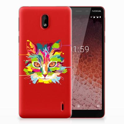 Nokia 1 Plus Telefoonhoesje met Naam Cat Color Nokia 1 Plus Telefoonhoesje met Naam Cat Color