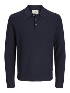 J&j Premium Jprblusandri Knit Polo Ls 12265396 Poloshirts Night Sky