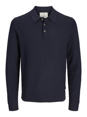 J&j Premium Jprblusandri Knit Polo Ls 12265396 Poloshirts Night Sky