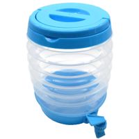 Drankdispenser - opvouwbaar- blauw - kunststof - 3,5 liter - D15 x H21 cm