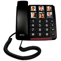 Alecto CW30 - Senioren telefoon met grote fototoetsen en cijfers, voorzien van extra luid gespreksvolume - Zwart