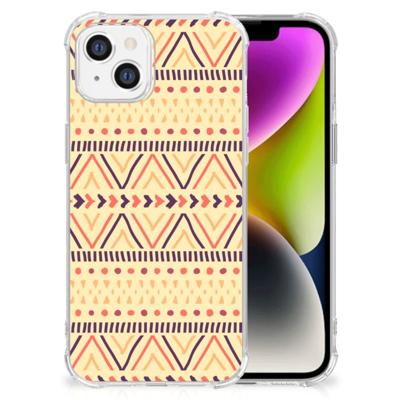 iPhone 14 Doorzichtige Silicone Hoesje Aztec Yellow iPhone 14 Doorzichtige Silicone Hoesje Aztec Yellow