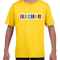 Princess fun tekst t-shirt geel kids - thumbnail