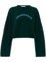 JW Anderson pull crop à logo imprimé - Vert - thumbnail