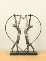 2 vrouwen, brons look beeldje, 32 cm - thumbnail