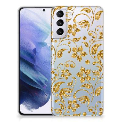 Samsung Galaxy S21 Plus | TPU Case | Gouden Bloemen Samsung Galaxy S21 Plus | TPU Case | Gouden Bloemen