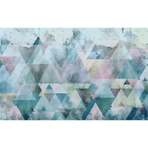 Fotobehang - Triangles Blue 400x250cm - Vliesbehang