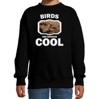 Sweater birds are serious cool zwart kinderen - vogels/ appelvink vogel trui