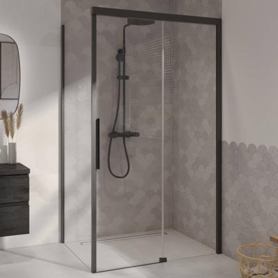 Ben IMotion douchecabine met schuifdeur naar rechts incl. antikalk 120x90x206cm mat zwart