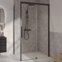 Ben IMotion douchecabine met schuifdeur naar rechts incl. antikalk 120x90x206cm mat zwart