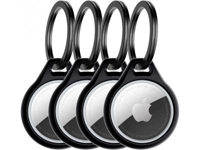 ITSKINS ITSKINS Level 2 AirCover Solid for Apple Airtag Black (4-Pack)