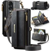 Caseme Samsung Galaxy S25 Edge hoesje - portemonnee tasje - Zwart