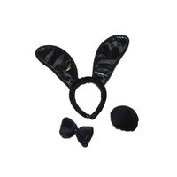 Zwart bunny verkleed setje 3-delig voor dames   -