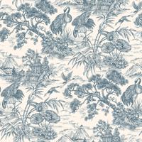 Dutch Wallcoverings Arboretum - Natoru Navy Cream - Creme/Blauw