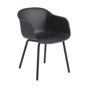 Muuto Fiber tuinstoel met armleuning Anthracite black