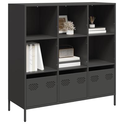 Hoge kast 101,5x39x103,5 cm staal zwart