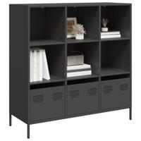 Hoge kast 101,5x39x103,5 cm staal zwart