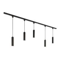 Taros Railverlichting Pakket - Recht - 2x 1 m rail - 5 hanglamp - Incl. 2700K GU10 - IP20 - Modulair - 230V