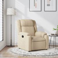 Fauteuil verstelbaar stof crmekleurig - thumbnail