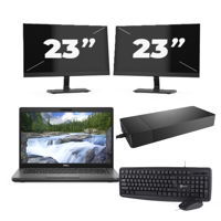 Dell Vostro 14 5401 - Intel Core i5-10e Generatie - 14 inch - 16GB RAM - 256GB SSD - Windows 11 Home + 2x 23 inch Monitor