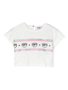 Chiara Ferragni Kids t-shirt à motif Eyelike - Blanc