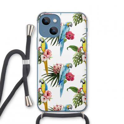 Kleurrijke papegaaien: iPhone 13 mini Transparant Hoesje met koord
