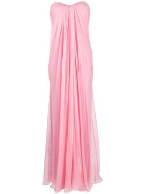 Alexander McQueen robe-bustier longue à design drapé - Rose