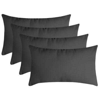 Stof Textile sierkussen Nelson - 4x - donkergrijs - 30 x 50 cm - bank kussens - polyester