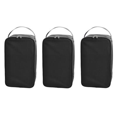 Schoenentas / reis opbergtas - 3x stuks - 12 liter - 38 x 21 x 15 cm - zwart - sportschoenen opberge