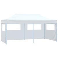 Partytent met 4 zijwanden inklapbaar 3x6 m staal wit