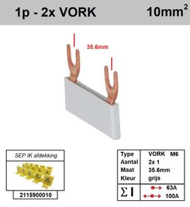 SEP Verdeelkam 1f Vork 2p 36mm grijs F01102G06
