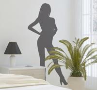 Muursticker silhouet knappe vrouw
