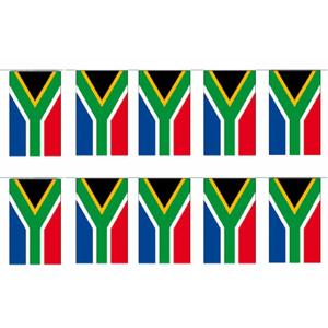 2x papieren slinger zuid-afrika - 400 cm - zuid-afrikaanse vlag - supporter feestartikelen - landen